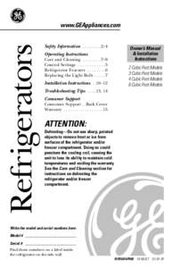 Refrigerators  www.GEAppliances.com Safety Information–4