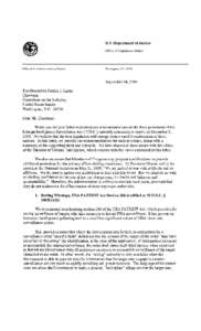 Ltr to Leahy re Reauthorization of Provisions of the FISA Act - USA PATRIOT Act