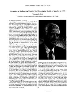 American Mineralogist, Volume 81, pages,1996  Acceptance of the Roebling Medal of the Mineralogical Society of America for 1995 WILLIAM S. FYFE Department