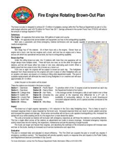Fire Engine Rotating Brown-Out Plan Summary and FAQs
