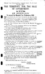 [Extract from Commonwealth of Australia Gazette, No. 32, dated 31st May, [removed]THE TERRITORY~TOR THE SEAT OF GOVERNMENT. No. 16 of 1934.