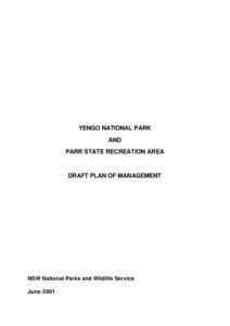 Yengo National Park and Parr State Conservation Area - draft plan of management (PDF - 428KB)