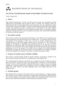 The Cash Flow Waterfall Reporting Template for Repo-Eligible Asset Backed Securities