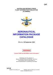 CAT AUSTRALIAN DEFENCE FORCE FLIGHT INFORMATION PUBLICATION (PLANNING)  AERONAUTICAL