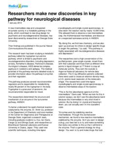 Researchers make new discoveries in key pathway for neurological diseases
