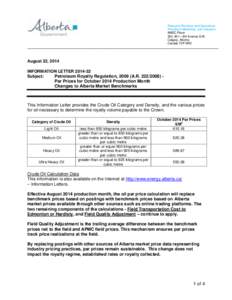 Resource Revenue and Operations Petroleum Marketing and Valuation AMEC Place 300, 801 – 6th Avenue S.W. Calgary, Alberta Canada T2P 3W2