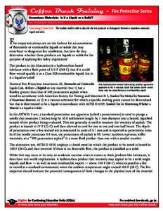 Coffee Break Training - Fire Protection Series - Hazardous Materials:  Is it a Liquid or a Solid?