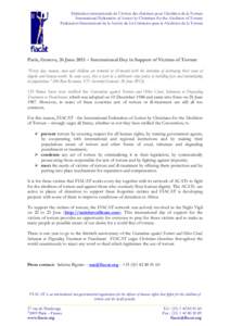 Fédération internationale de l’Action des chrétiens pour l’abolition de la Torture International Federation of Action by Christians for the Abolition of Torture Federación Internacional de la Acción de los Crist