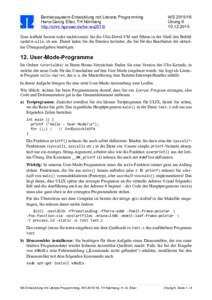Betriebssystem-Entwicklung mit Literate Programming Hans-Georg Eßer, TH Nürnberg http://ohm.hgesser.de/be-ws2015/ WS Übung 6
