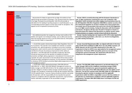 EASA 10th Standardisation OPS meeting : Questions received from Member States & Answers S- OPS meeting page 1 Answer