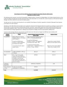 Actual Expenses for the Conference Board of Canada Post-Secondary Education Skills Summit, November 4-6, 2014, Toronto The following are the expenses incurred by the attendance of Nathan Andrews, President, and Megha Baj