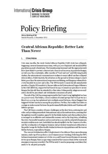 Policy Briefing Africa Briefing N°96 Nairobi/Brussels, 2 December 2013