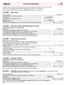 2005  Provincial Worksheet T1 General