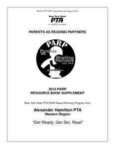 ©NYS PTA® PARP Award Winning Program[removed]PARENTS AS READING PARTNERS 2010 PARP RESOURCE BOOK SUPPLEMENT