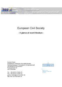 European Civil Society - A glance at recent literature -