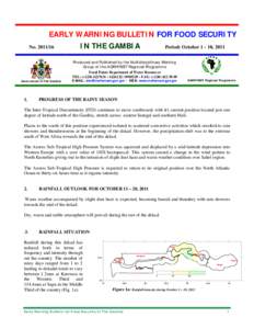 EARLY WARNING BULLETIN FOR FOOD SECURITY No[removed]IN THE GAMBIA  Period: October[removed], 2011