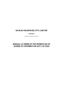 Microsoft Word - SA BIAS IND-manual the promotion of access to info act 2 of 2000