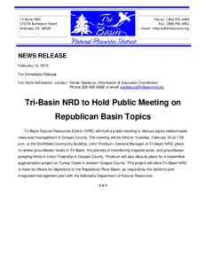 Tri-Basin NRD 1723 N Burlington Street Holdrege, NEPhone: (Fax: (