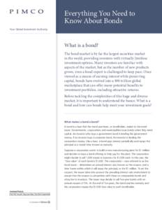 Finance / High-yield debt / Municipal bond / Collateralized mortgage obligation / Fixed income / Inflation-indexed bond / Corporate bond / Mortgage-backed security / Zero-coupon bond / Financial economics / Bonds / Investment