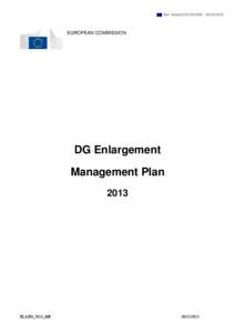 Ref. Ares[removed][removed]EUROPEAN COMMISSION DG Enlargement Management Plan