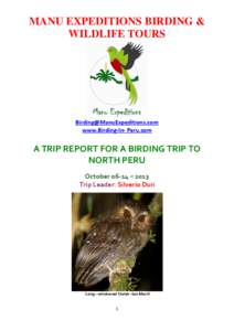 MANU EXPEDITIONS BIRDING & WILDLIFE TOURS [removed] www.Birding-In- Peru.com