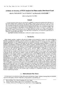 Mem. Fac. Eng., Osaka City Univ., Vol. 43, pp[removed]A Study on Accuracy of FEM Analysis for Plates under Distributed Load