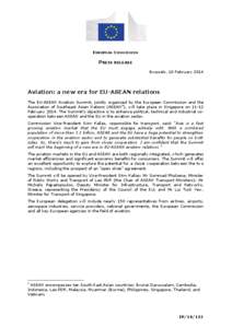 EUROPEAN COMMISSION  PRESS RELEASE Brussels, 10 February[removed]Aviation: a new era for EU-ASEAN relations