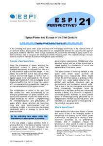 Space Power and Europe in the 21st Century  ESPI PERSPECTIVES  21