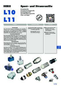 Sperr- und Stromventile  L10 L11  Drosselventile