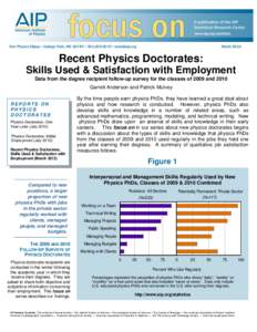 www.aip.org/statistics One Physics Ellipse • College Park, MD 20740 •  •  MarchRecent Physics Doctorates: