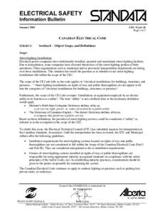 ELECTRICAL SAFETY Information Bulletin January 2003 CEC-0 [rev-0] Page 1 of 1