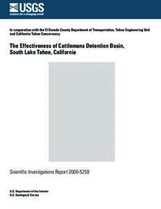 Water pollution / Sacramento metropolitan area / Sierra Nevada / Lake Tahoe / Hydrology / Detention basin / South Lake Tahoe /  California / Water quality / Geography of California / Nevada / California