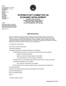 NT  Interim Study Committee on Economic Development