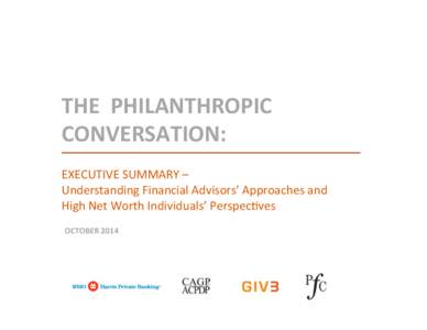 The Philanthropic Conversation Executive Summary (Nov 25, 2014).pptx