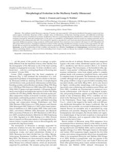 Systematic Botany (2009), 34(3): pp. 530–552 © Copyright 2009 by the American Society of Plant Taxonomists Morphological Evolution in the Mulberry Family (Moraceae) Wendy L. Clement and George D. Weiblen1 Bell Museum 