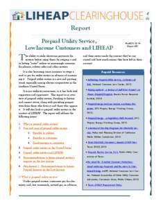 B a n ner  Report Prepaid Utility Service, Low-Income Customers and LIHEAP