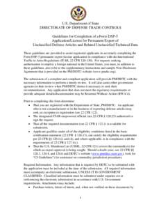 Technology / Management / Identifiers / Military technology / United States Department of Commerce / International Traffic in Arms Regulations / Directorate of Defense Trade Controls / Automated Export System / Freight forwarder / International trade / Business / Logistics