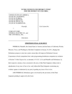 [Proposed] Final Judgment : U.S. and Plaintiff States v. Comcast Corp., et al.