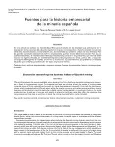 Pérez de Perceval Verde, M. A. y López-Morell, M. A[removed]Fuentes para la historia empresarial de la minería española. Boletín Geológico y Minero, 124 (3): [removed]ISSN: [removed]Fuentes para la historia empresar