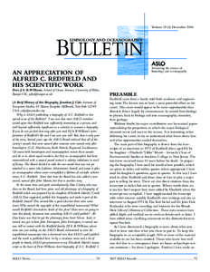 Alfred C. Redfield / Mary Sears / Redfield / Hydrography / Earth / Planetary science / Redfield ratio / Oceanography / John Howard Redfield / American Society of Limnology and Oceanography