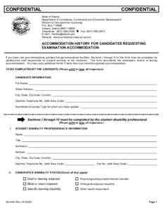CONFIDENTIAL  CONFIDENTIAL State of Alaska Department of Commerce, Community and Economic Development Division of Occupational Licensing
