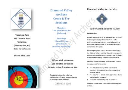   	
   Diamond	
  Valley	
   Archers	
   Come	
  &	
  Try	
  