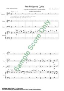 The Ringtone Cycle Libretto: Peter Goldsworthy ## 3 & # 4
