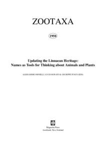 Zootaxa 1950; Updating the Linnaean Heritage: Names as Tools for Thinking about Animals and Plants