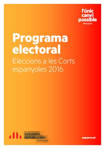#noupaís  Programa electoral  Eleccions a les Corts