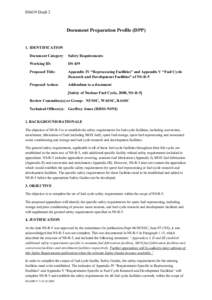 DS439 Draft 2  Document Preparation Profile (DPP) 1. IDENTIFICATION Document Category