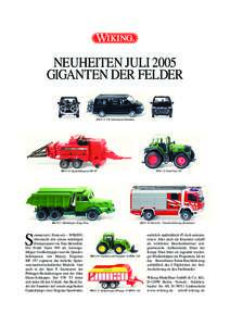 NEUHEITEN JULI 2005 GIGANTEN DER FELDERVW California mit FahrrädernQuaderballenpresse MF 187