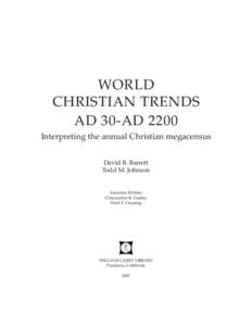 WORLD CHRISTIAN TRENDS AD 30-AD 2200