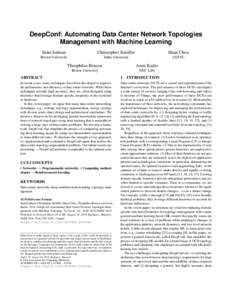 Computational neuroscience / Emerging technologies / Technology / Applied mathematics / Machine learning / Machine learning algorithms / Network architecture / Computational statistics / Reinforcement learning / Artificial neural network / Software-defined networking / Topology