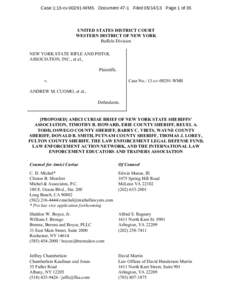 Case 1:13-cvWMS Document 47-1 FiledPage 1 of 35  UNITED STATES DISTRICT COURT WESTERN DISTRICT OF NEW YORK Buffalo Division NEW YORK STATE RIFLE AND PISTOL